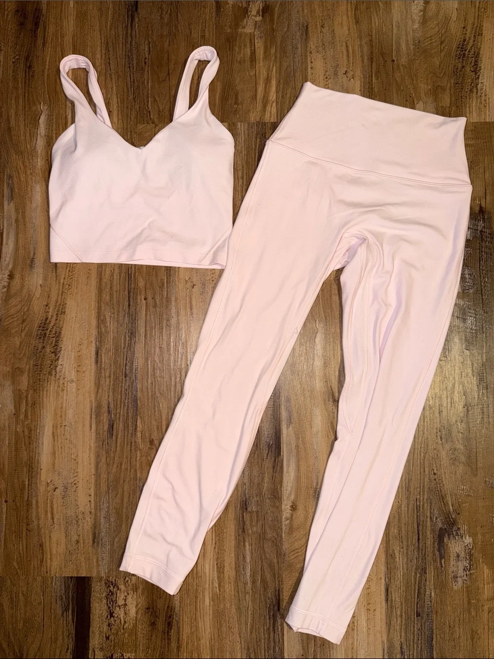 Lululemon light baby pink matching set